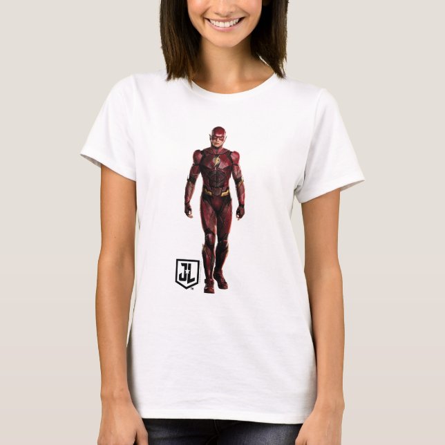 Justice League | The Flash On Battlefield T-Shirt (Front)