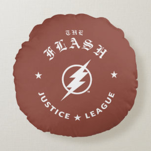 Justice League   The Flash Retro Lightning Emblem Round Cushion