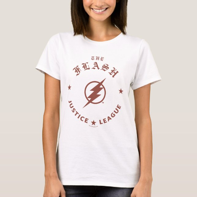 Justice League | The Flash Retro Lightning Emblem T-Shirt (Front)