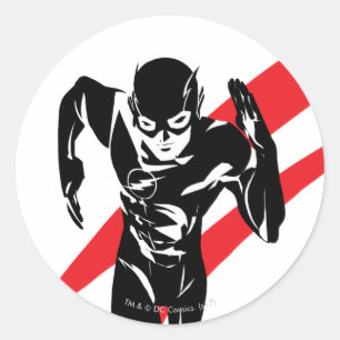 Justice League   The Flash Running Noir Pop Art Classic Round Sticker