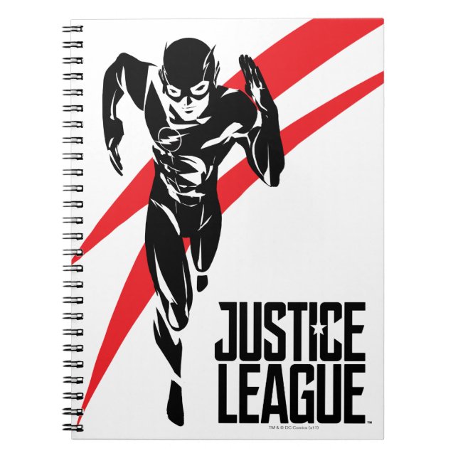 Justice League | The Flash Running Noir Pop Art Notebook (Front)