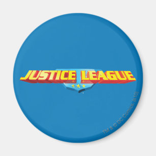 Justice League Thin Name and Shield Logo Magnet