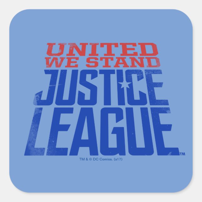 Justice League | United We Stand Graphic Square Sticker (Front)