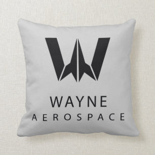 Justice League   Wayne Aerospace Logo Cushion