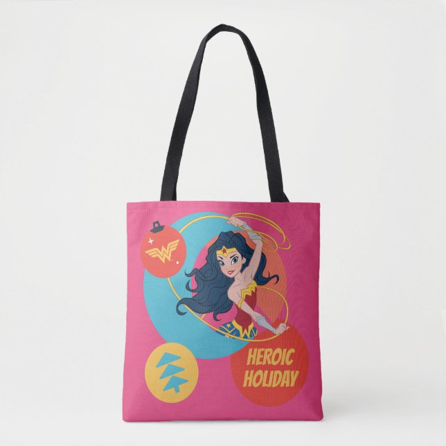 Justice League Wonder Woman Holiday Bauble Tote Bag (Front)