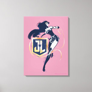 Justice League   Wonder Woman & JL Icon Pop Art Canvas Print