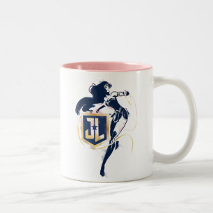 Justice League   Wonder Woman & JL Icon Pop Art Two-Tone Coffee Mug