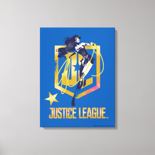 Justice League Wonder Woman JL Logo Pop Art Canvas Print
