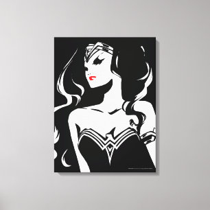 Justice League Wonder Woman Noir Pop Art Canvas Print