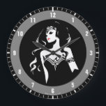 Justice League | Wonder Woman Noir Pop Art Large Clock<br><div class="desc">Check out this black and white stylised drawing of Justice League's Wonder Woman. This noir inspired pop art has a red spot of colour for her lipstick.</div>