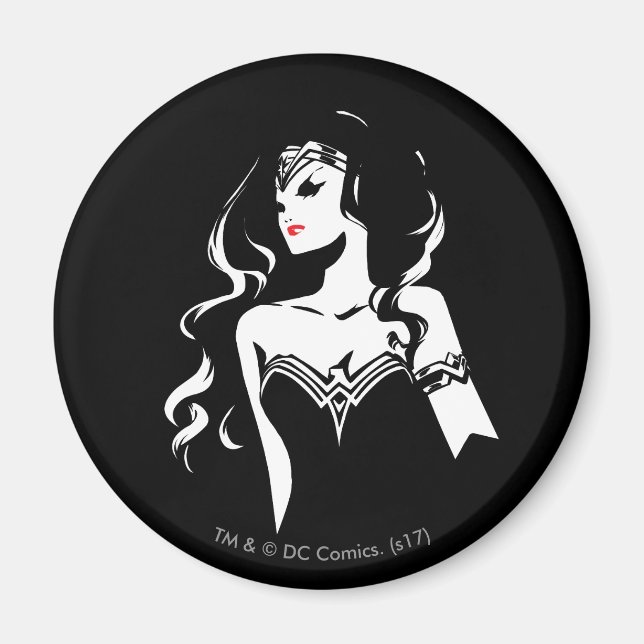 Justice League | Wonder Woman Noir Pop Art Magnet (Front)
