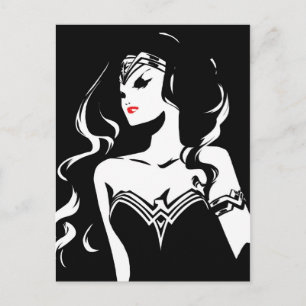 Justice League Wonder Woman Noir Pop Art Postcard