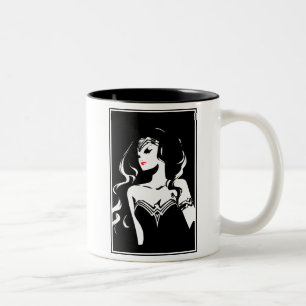 Justice League   Wonder Woman Noir Pop Art Two-Tone Coffee Mug