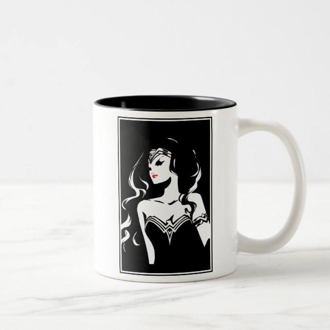 Justice League | Wonder Woman Noir Pop Art Two-Tone Coffee Mug (Right)
