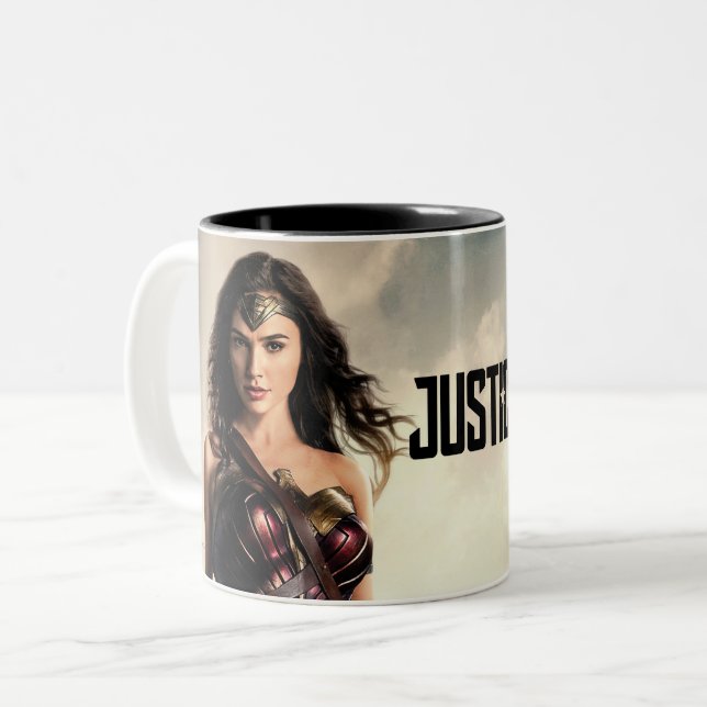 Justice League | Wonder Woman On Battlefield Two-Tone Coffee Mug (Front Left)