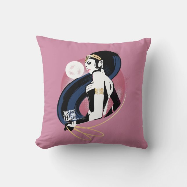 Justice League | Wonder Woman Profile Pop Art Cushion (Front)