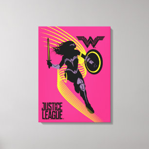 Justice League   Wonder Woman Silhouette Icon Canvas Print
