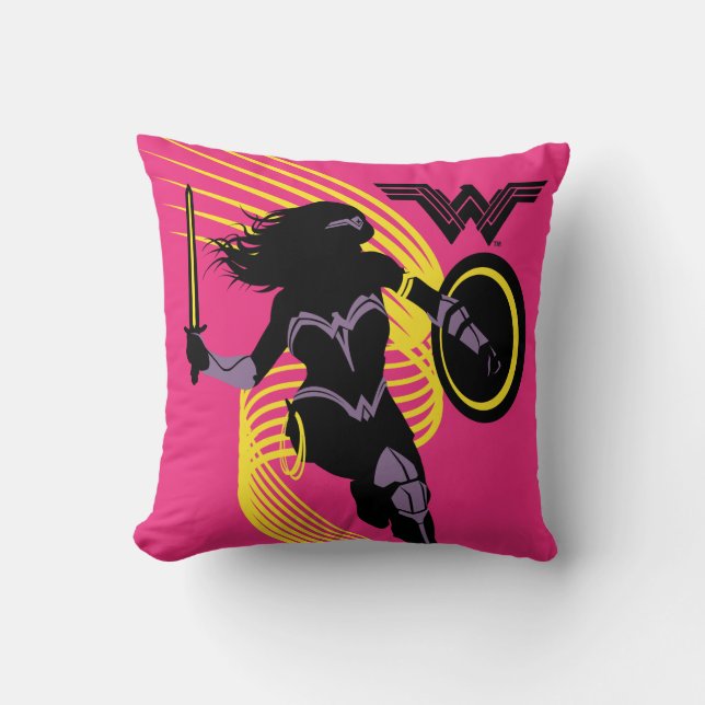Justice League | Wonder Woman Silhouette Icon Cushion (Front)