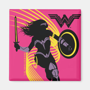 Justice League   Wonder Woman Silhouette Icon Magnet