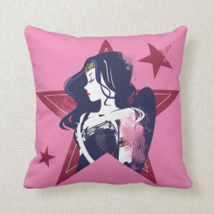 Justice League Wonder Woman & Stars Pop Art Cushion