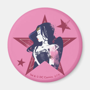 Justice League Wonder Woman & Stars Pop Art Magnet