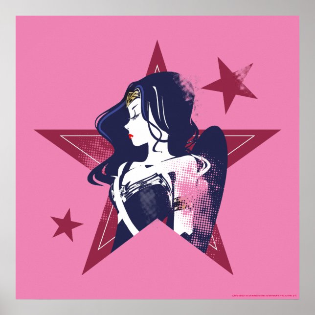 Justice League | Wonder Woman & Stars Pop Art Poster (Front)