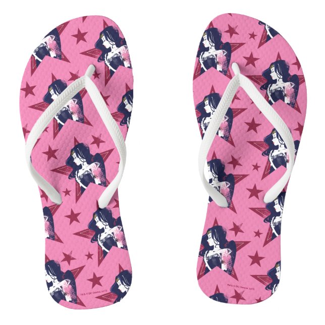 Justice League | Wonder Woman & Stars Pop Art Thongs (Footbed)