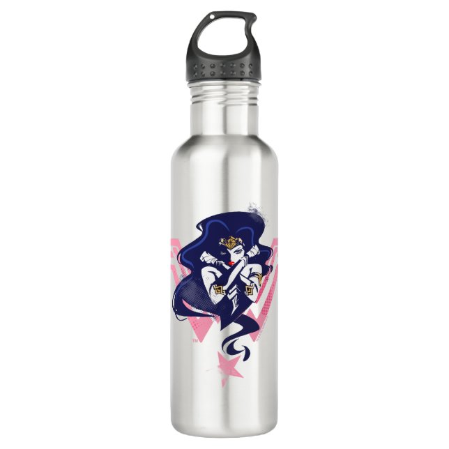 Justice League | Wonder Woman & Symbol Pop Art 710 Ml Water Bottle (Front)
