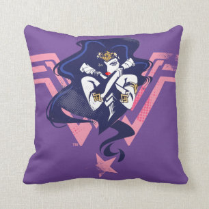 Justice League   Wonder Woman & Symbol Pop Art Cushion