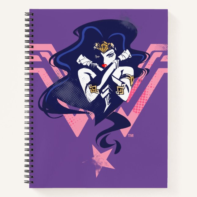 Justice League | Wonder Woman & Symbol Pop Art Notebook (Front)