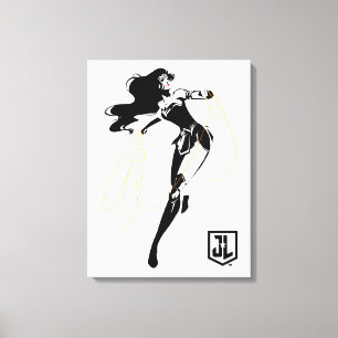 Justice League Wonder Woman With Lasso Pop Art Canvas Print