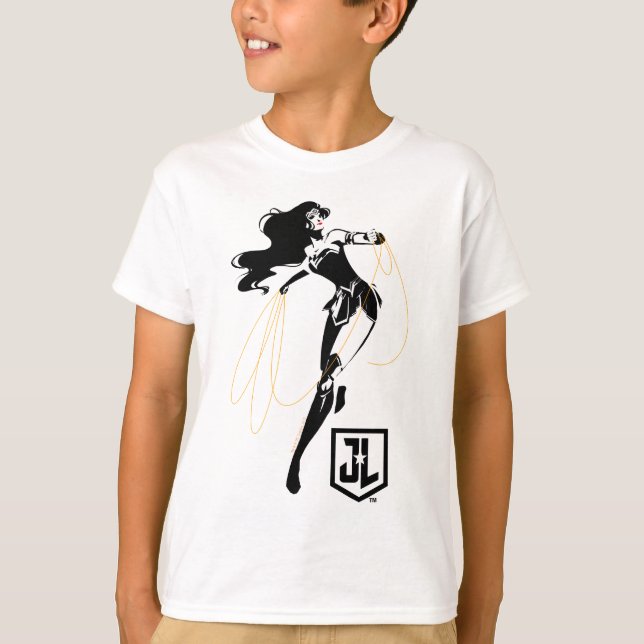 Justice League | Wonder Woman With Lasso Pop Art T-Shirt (Front)