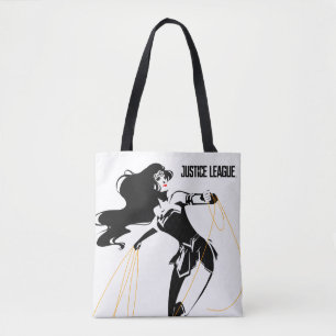 Justice League   Wonder Woman With Lasso Pop Art Tote Bag