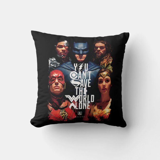 Justice League | You Can't Save The World Alone Cushion (Front)