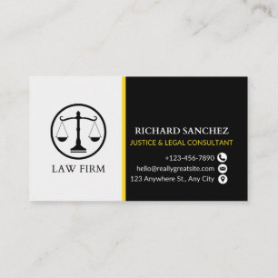 Justice & Legal Consultant – authoritative and pol Business Card