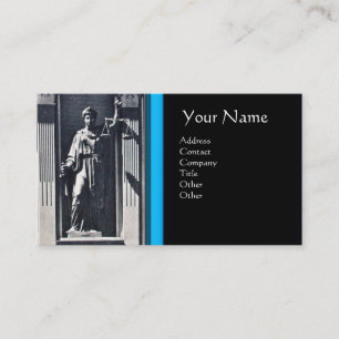JUSTICE LEGAL OFFICE,ATTORNEY Blue Black Monogram Business Card