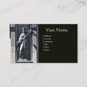 JUSTICE LEGAL OFFICE,ATTORNEY Grey Agate Monogram Business Card