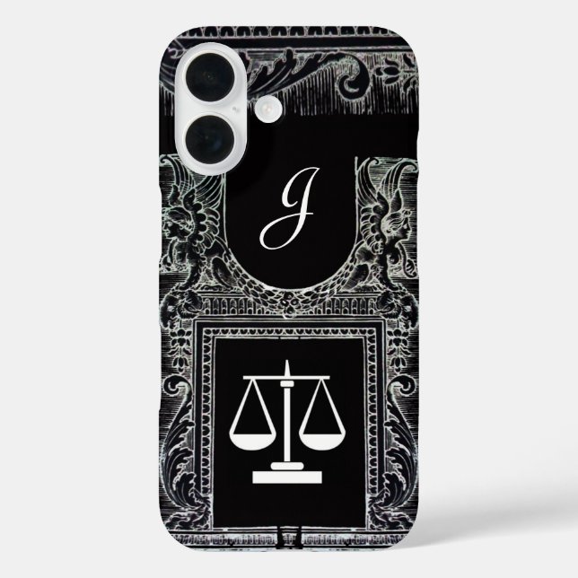 JUSTICE LEGAL OFFICE,ATTORNEY Monogram Black Case-Mate iPhone Case (Back)