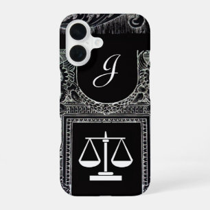 JUSTICE LEGAL OFFICE,ATTORNEY Monogram Black iPhone 16 Case