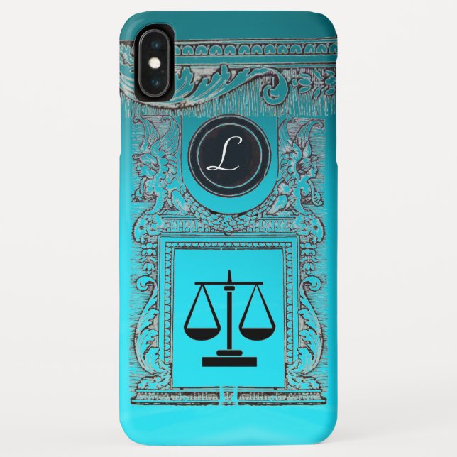 JUSTICE LEGAL OFFICE, ATTORNEY Monogram blue Case-Mate iPhone Case (Back)