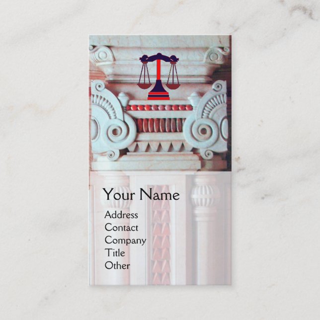 JUSTICE LEGAL OFFICE,ATTORNEY Monogram Business Card (Front)
