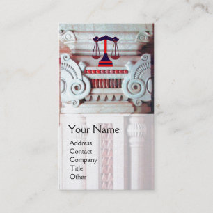 JUSTICE LEGAL OFFICE,ATTORNEY Monogram Pearl Paper Business Card