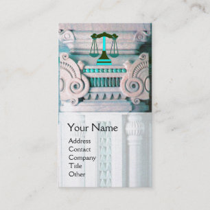 JUSTICE LEGAL OFFICE,ATTORNEY Monogram Pearl Paper Business Card
