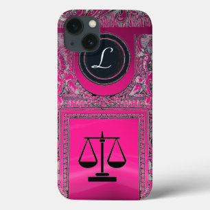 JUSTICE LEGAL OFFICE, ATTORNEY Monogram Pink iPhone 13 Case