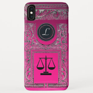 JUSTICE LEGAL OFFICE, ATTORNEY Monogram Pink iPhone XS Max Case