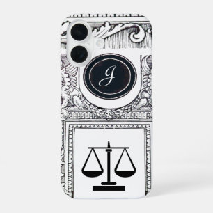 JUSTICE LEGAL OFFICE,ATTORNEY Monogram White iPhone 16 Case