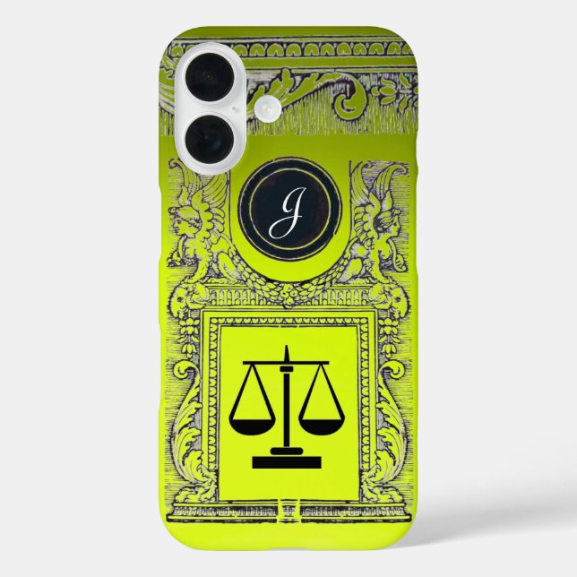 JUSTICE LEGAL OFFICE, ATTORNEY Monogram Yellow Case-Mate iPhone Case (Back)