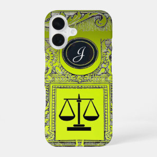 JUSTICE LEGAL OFFICE, ATTORNEY Monogram Yellow iPhone 16 Case