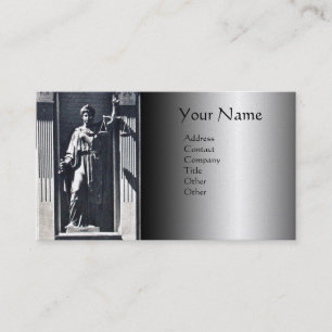 JUSTICE LEGAL OFFICE,ATTORNEY Platinum Monogram Business Card