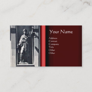 JUSTICE LEGAL OFFICE,ATTORNEY Red Ruby Monogram Business Card
